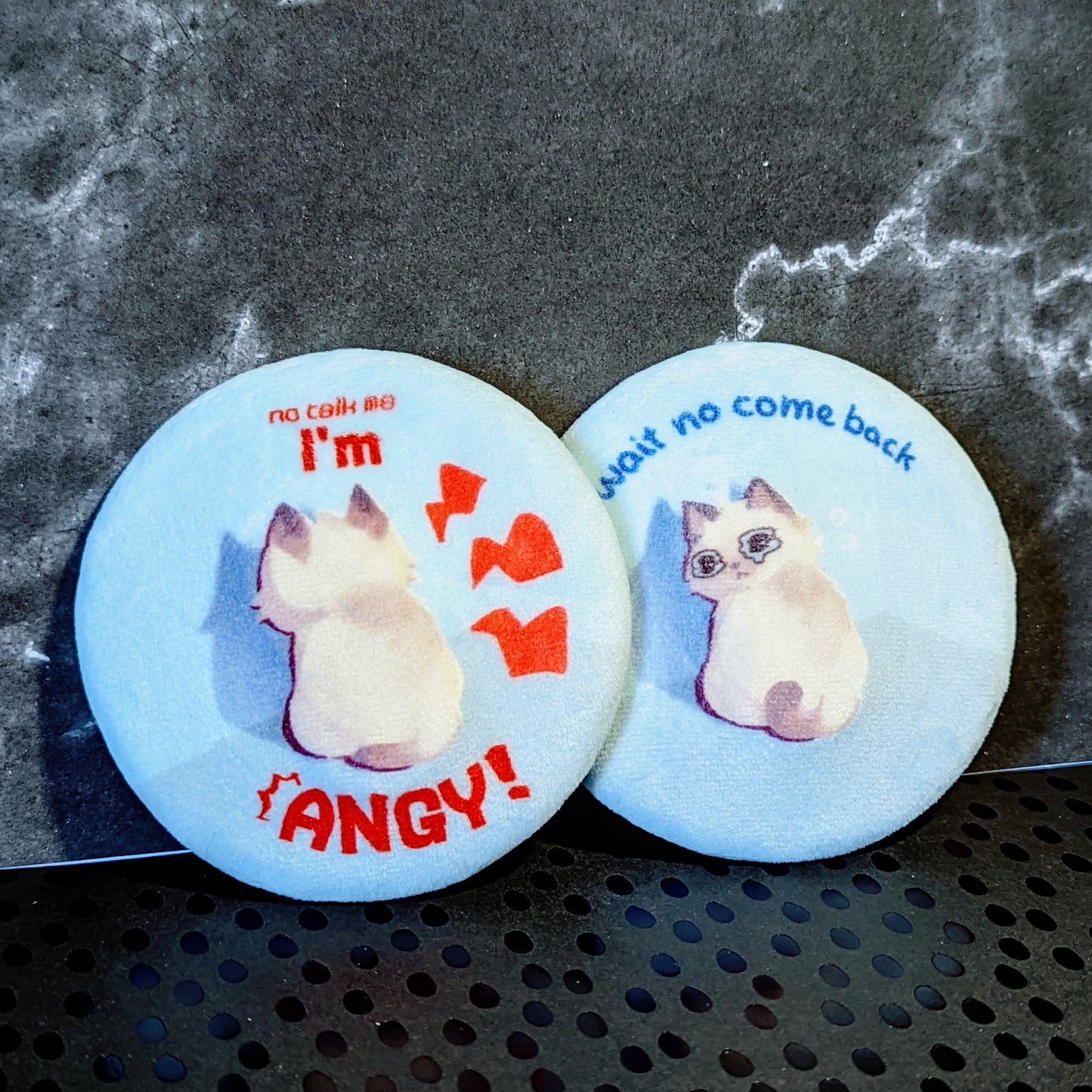 Squishy Minky Badges - Kitty Moods (Original Design)