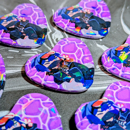 Abyssal Hunters Holographic Heart Buttons (Arknights)