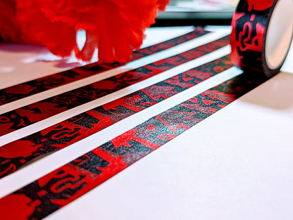 Red Foil Washi Tape - Blood Moon Nights