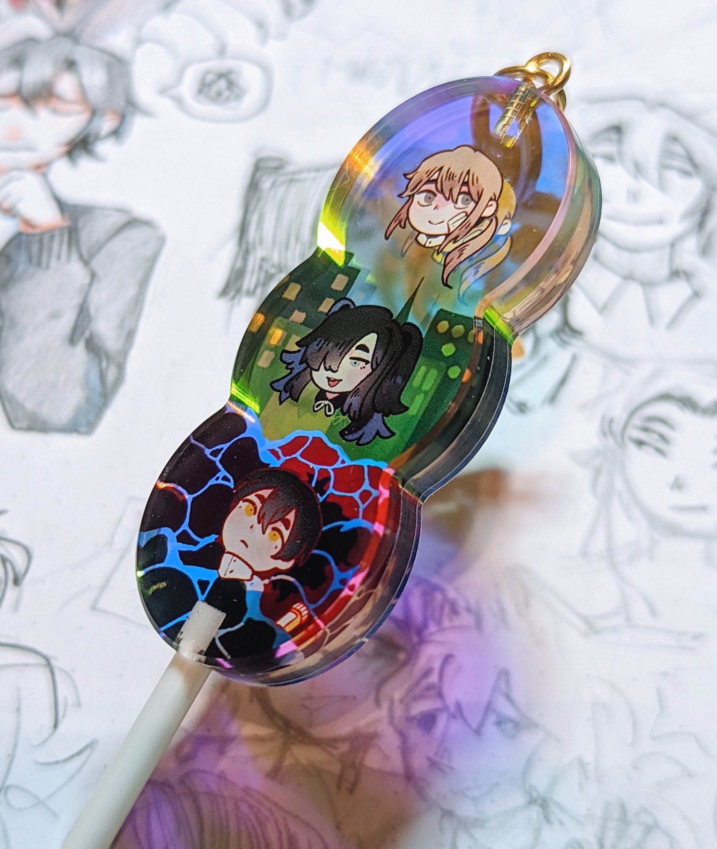 Holographic Lollipop Acrylic Keychain - True Realm (Hello Charlotte)